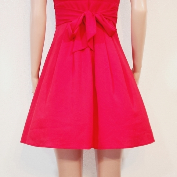 Victoria Secret Red V Neck Dress Attached Ribbons To Tie Size 6 - Picture 9 of 12
